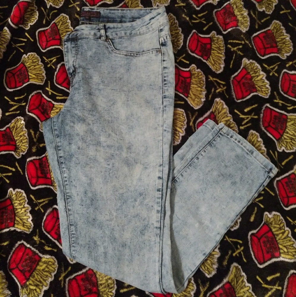 Stone Washed Jeans Plus Size